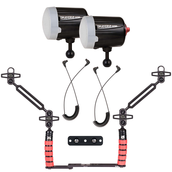Ikelite Ecko Fiber Dual Strobe Bundle for OM System TG-7, TG-6, TG-5 Cameras in Ikelite or PT-059 Underwater Housings - 40101-TG2