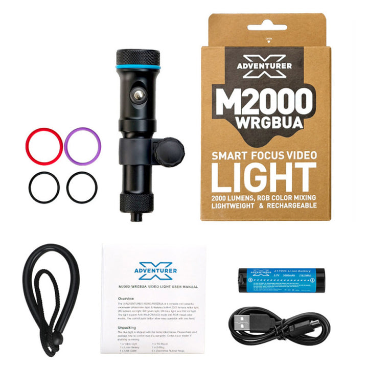 X-Adventurer M2000-WRGBUA Smart Focus Video Light (Wide light + RGB UV light + Auto-Shut-Off)
