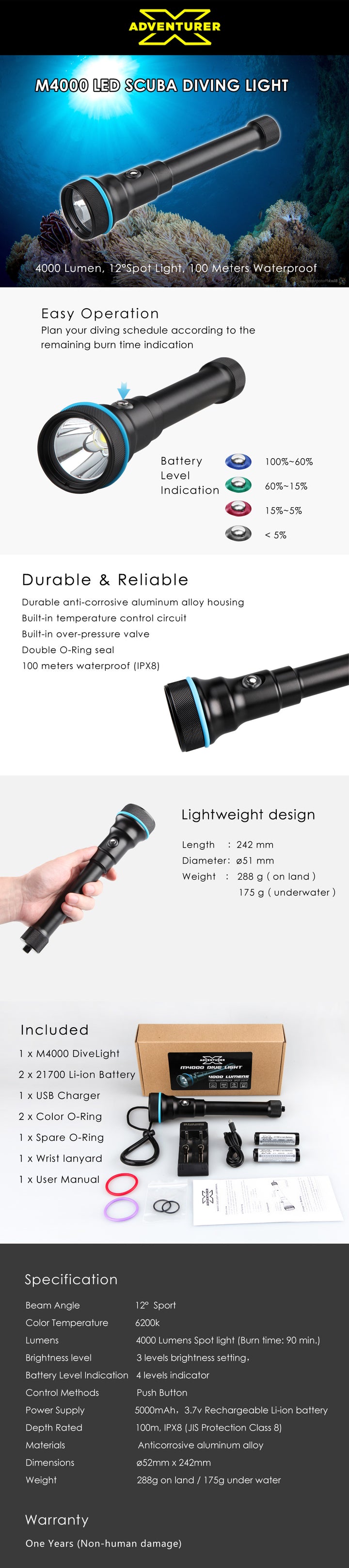 X-Adventurer M4000 LED Light