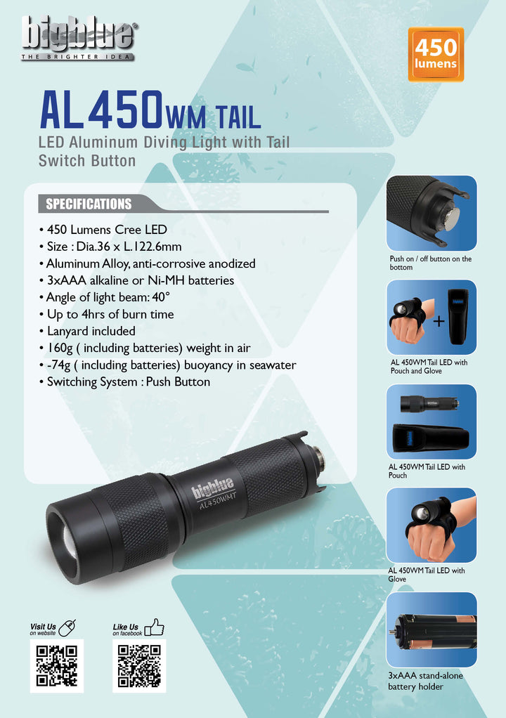 BigBlue AL450WMT Spotter LED Diving Light - Tail Light