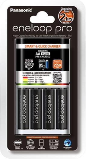 Panasonic Eneloop Pro AA / AAA Battery Charger + 4 AA Batteries