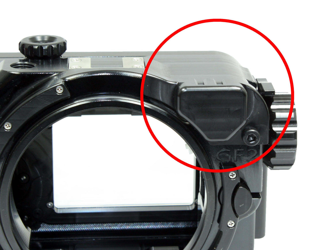 Recsea Strobe Mask-External Strobe Connection Mount for Recsea Panasonic GF2 Housing - Sea Tech Ltd