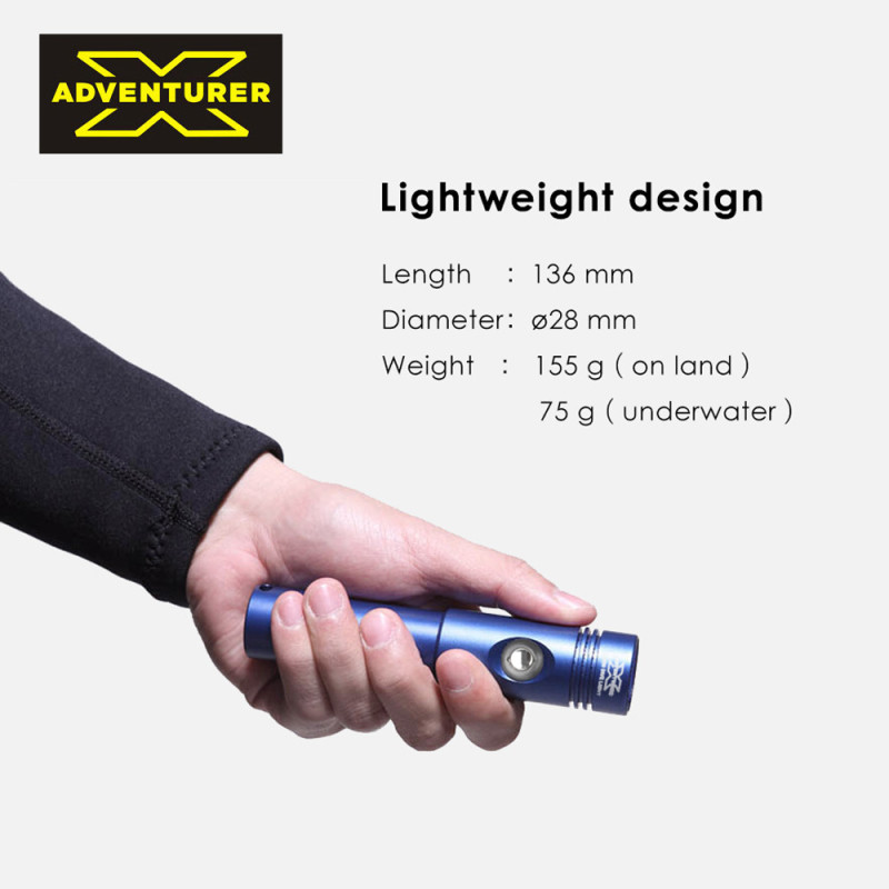 X-Adventurer M1500 LED Scuba Diving Spot Light - Grey