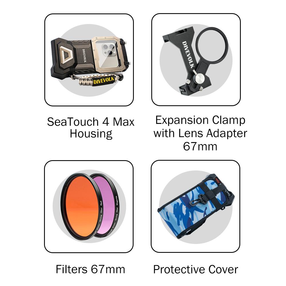 Divevolk SeaTouch 4 Max camera housing with Filters Kit