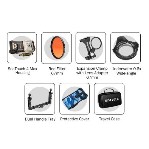 Divevolk SeaTouch 4 Max Plus Smartphone Housing Videography Kit 