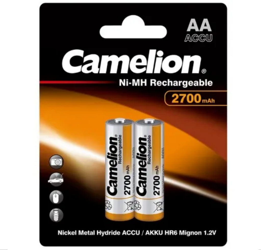 Camelion AA NiMH Rechargable Batteries 2700mAh (2 pack)