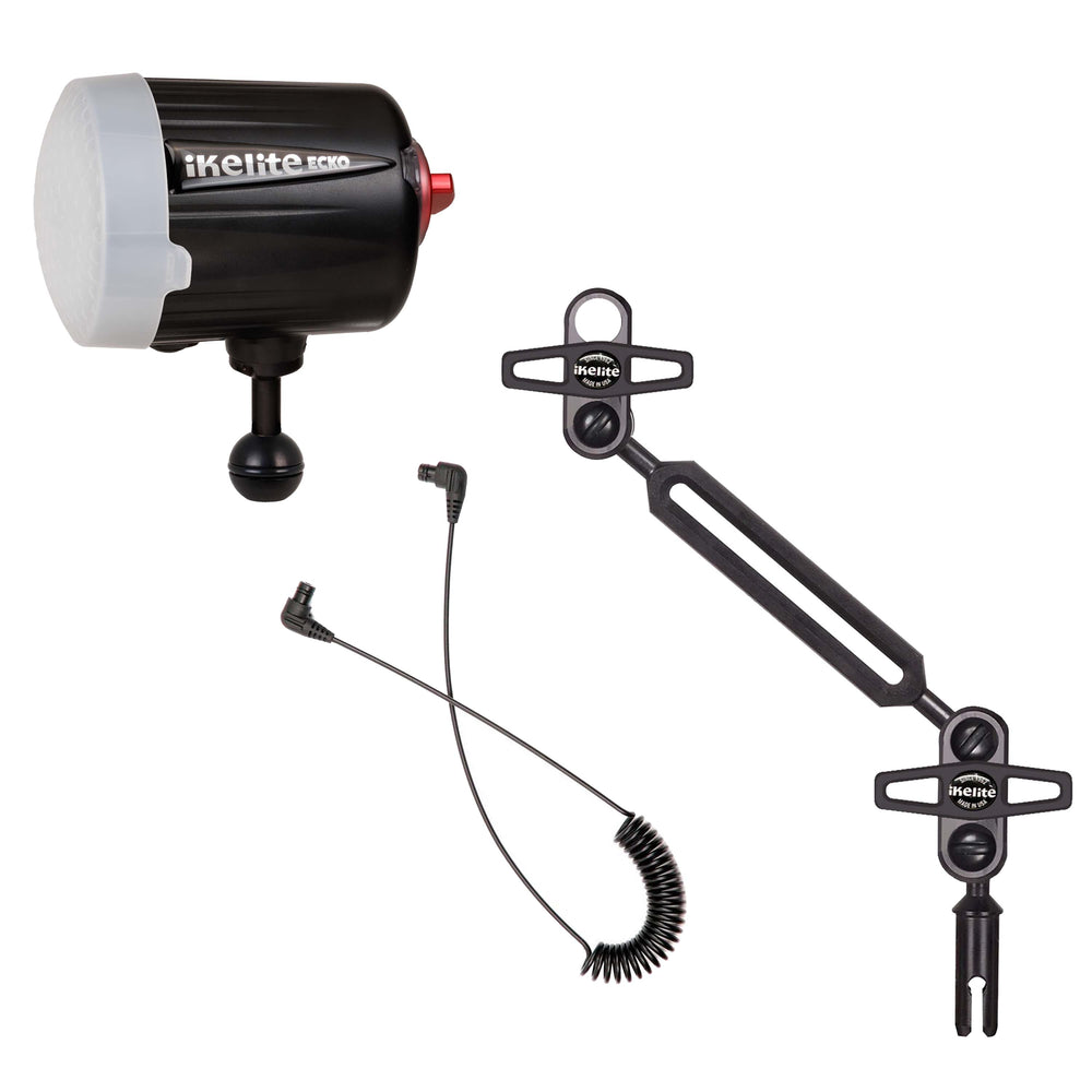 Ikelite Ecko Fiber Strobe, Arm, and Fiber Optic Cord Bundle - 40101-FCA