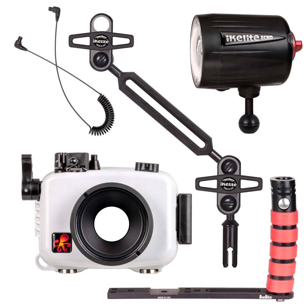 Ikelite Underwater Housing for OM System Tough TG-7, Olympus TG-6 Camera and Ecko Strobe Deluxe Kit - 62342E
