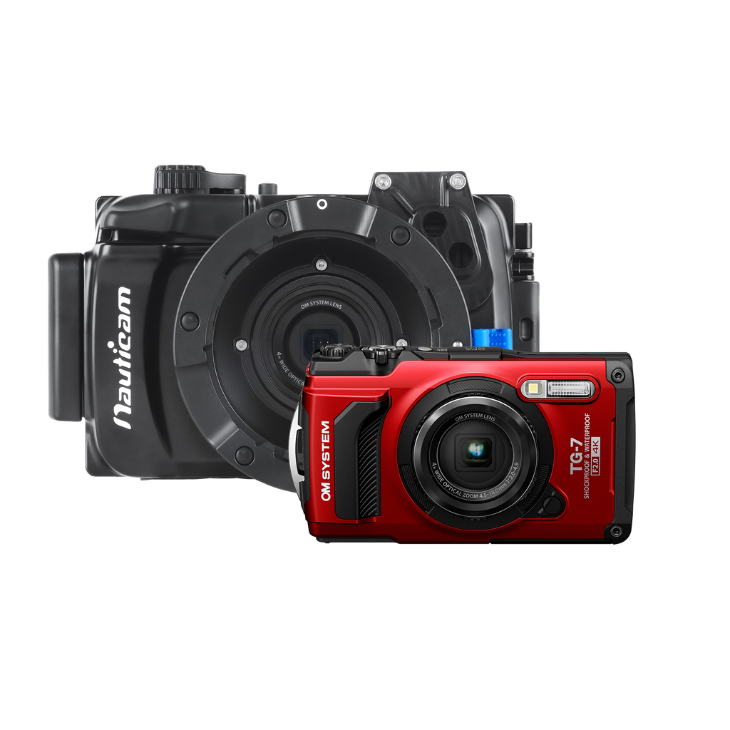 OM System Tough TG-7 & Nauticam NA-TG7 Housing Bundle - Red