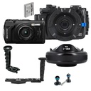OM System Tough TG-7, Nauticam NA-TG7 Housing & WWL-C Wide Angle Flexitray Bundle - Black