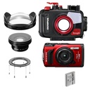 OM System Tough TG-7, PT-059 & Inon UWL-95S Wide Angle Bundle - Red / Acrylic - Dome Lens Unit IIIA