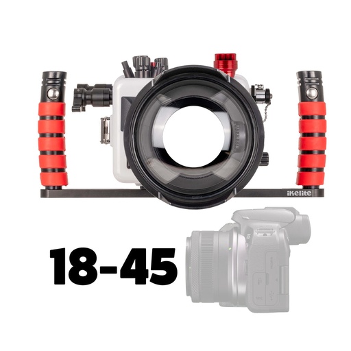 [69744-FBR] Canon EOS R10 with 18-45mm & 10-18mm Lenses - Ikelite 200DLM/D Housing [Fiber Optic Update] - 69744-FBR