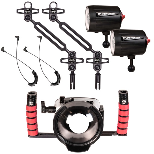 [62343E] Ikelite Underwater Housing for OM System Tough TG-7, TG-6 and Ecko Strobes Wide Angle Kit - 62343E