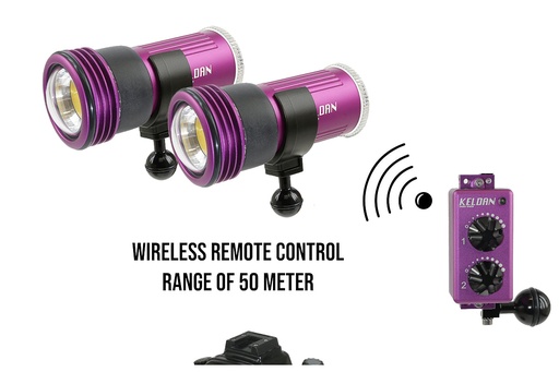 [2049] Keldan Two Video 4XR 11000lm CRI86 Lights w Remote Control & Ball Adapter