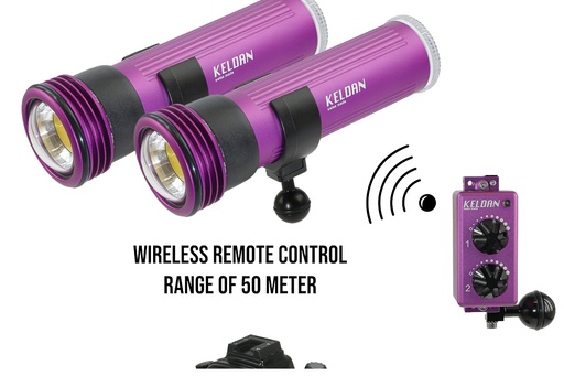[2063] Keldan Two Video 8XR 17000lm CRI96 Lights w Remote Control & Ball Adapter