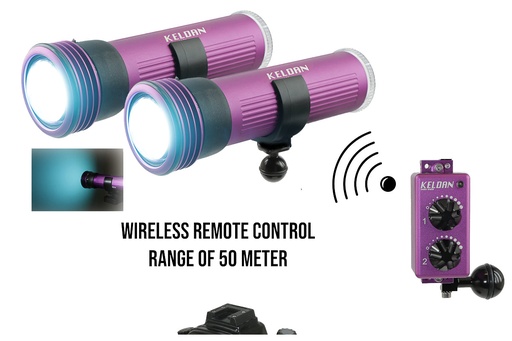 [2062] Keldan Two Video 8XR 18000lm Ambient Lights w Remote Control & Ball Adapter