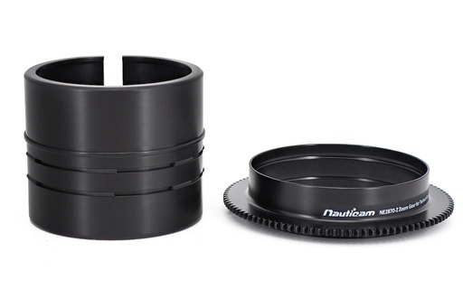 Nauticam Zoom Gear NE2870-Z for Techart Sony E to Nikon Z Autofocus Adaptor with Sony SEL2870 FE 28-70mm F3.5-5.6 OSS