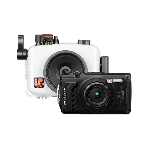 [IKC-BUND-8-BLACK] OM System Tough TG-7 & Ikelite Housing 6233.06 Bundle - Black