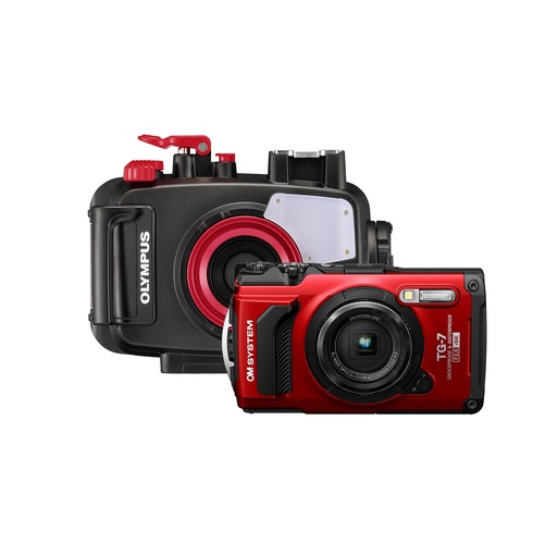 [PTC-BUND-7-RED] OM System Tough TG-7 & PT-059 Housing Bundle - Red