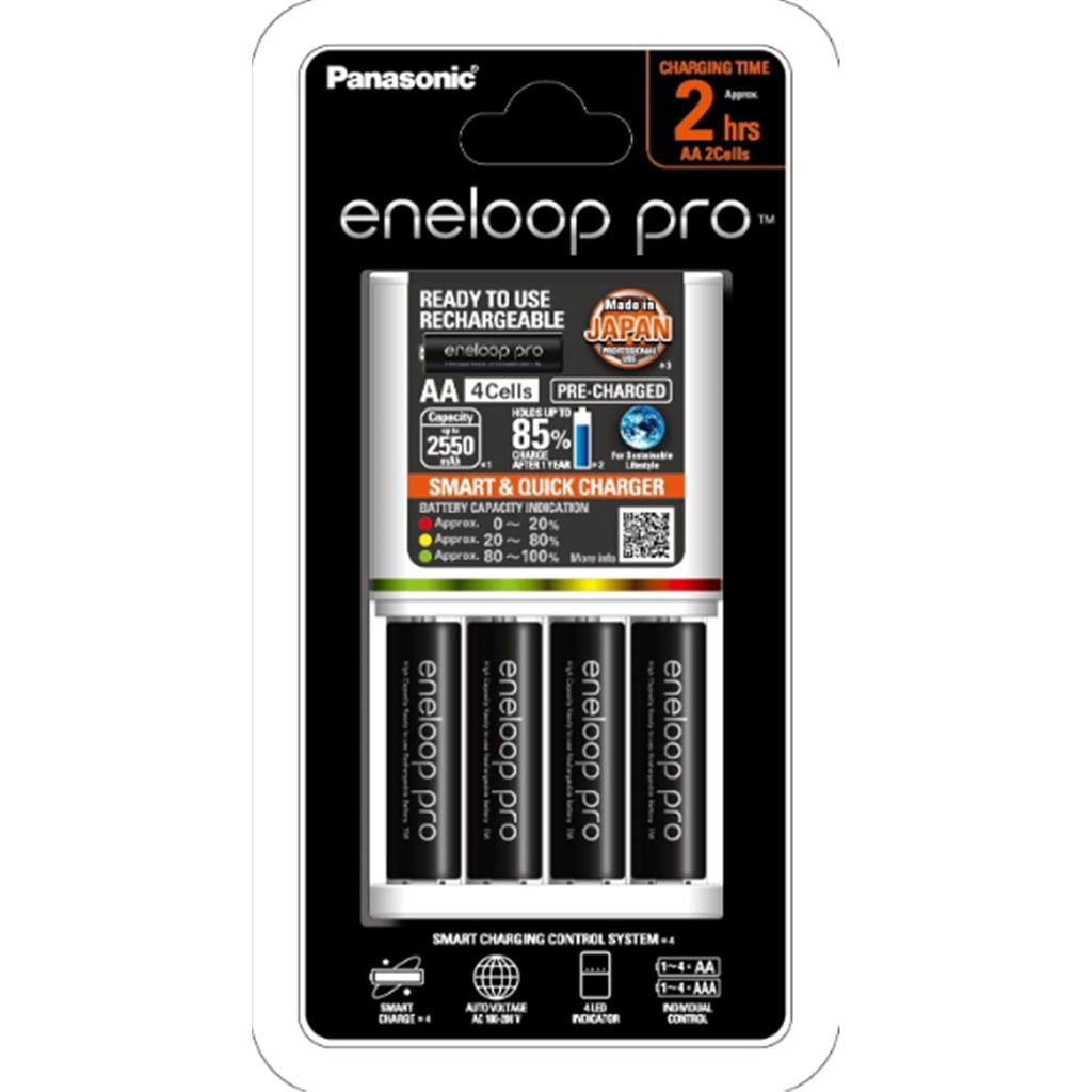Panasonic Eneloop Pro AA / AAA Battery Charger + 4 AA Batteries